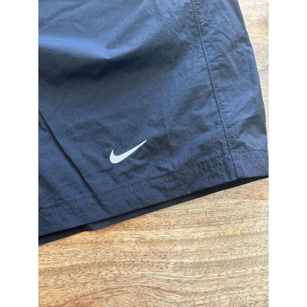 Nike Shorts Mens 2XL Black Loose Fit Woven Lined Zip Pocket Swoosh Drawstring